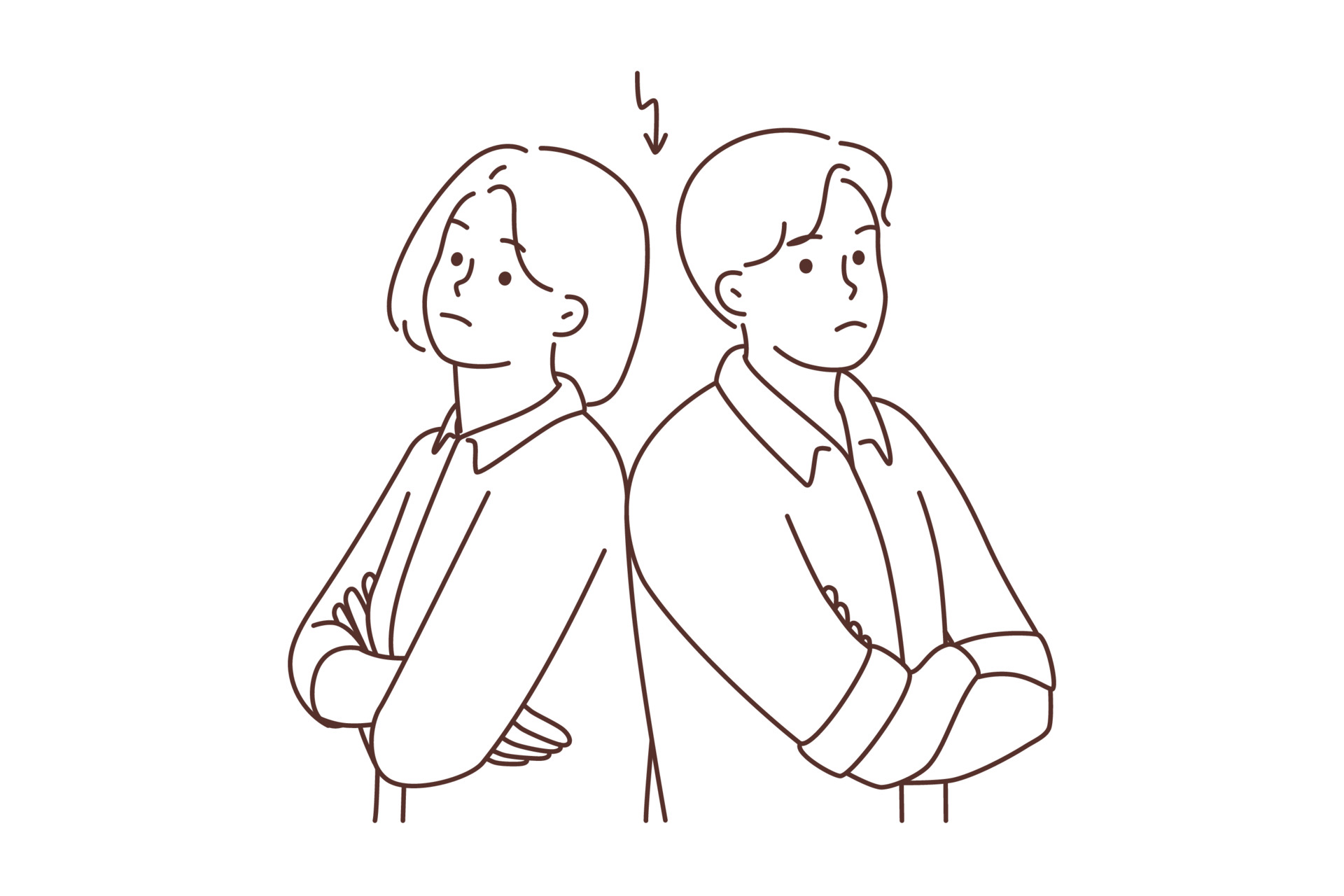 Picture of couple avoiding difficult conversation. Source:vecteezy.com